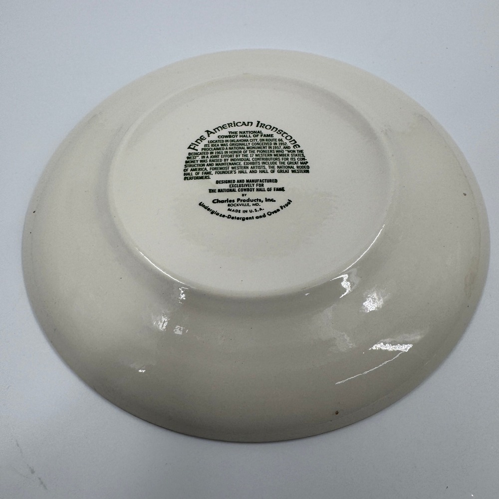 Vintage National Cowboy Hall of Fame Ironstone Plate Oklahoma City Route 66 9in - Picture 6 of 6